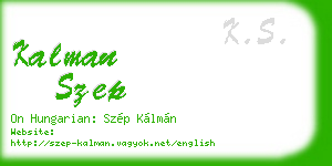 kalman szep business card