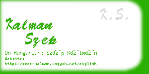 kalman szep business card